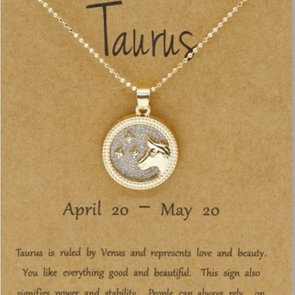 New Gold and Silver Taurus Zodiac Necklace ~ astrology ~ zodiac ♉️